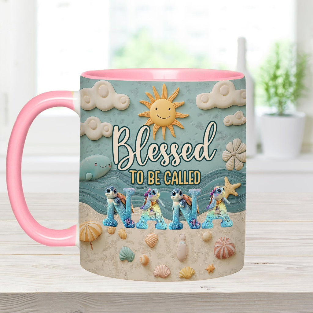 Blessed To Be Called - Personalized Grandma Accent Mug