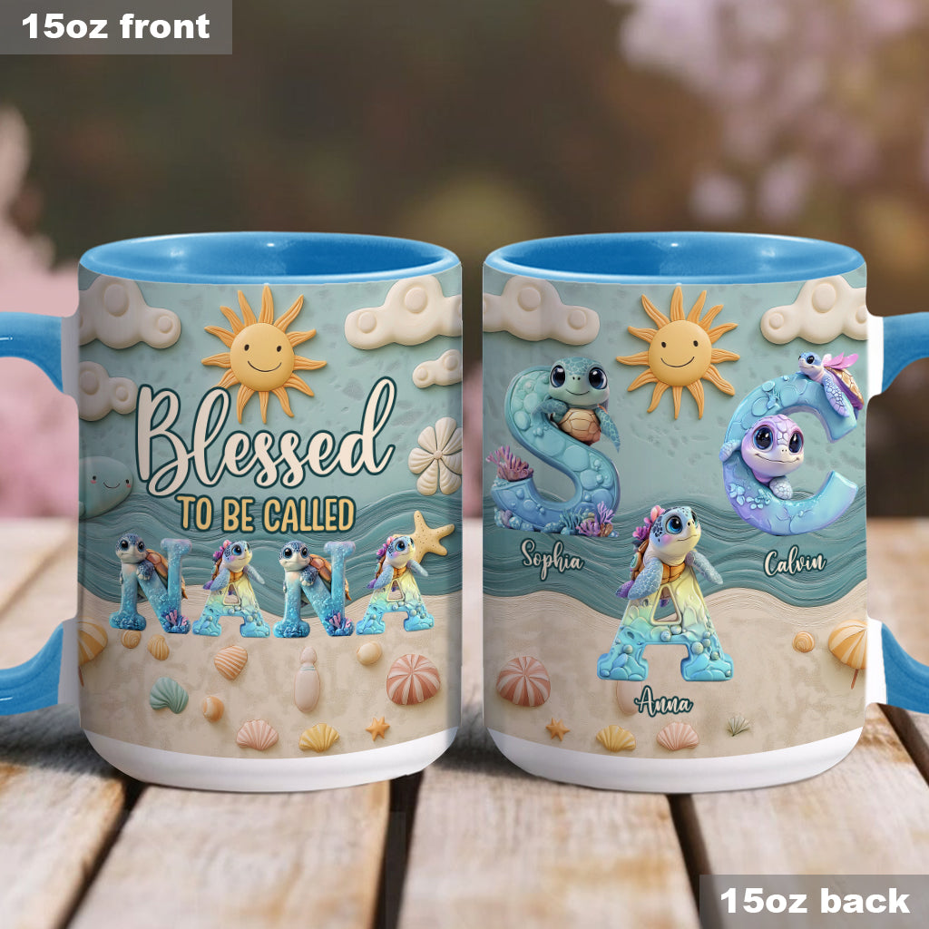 Blessed To Be Called - Personalized Grandma Accent Mug