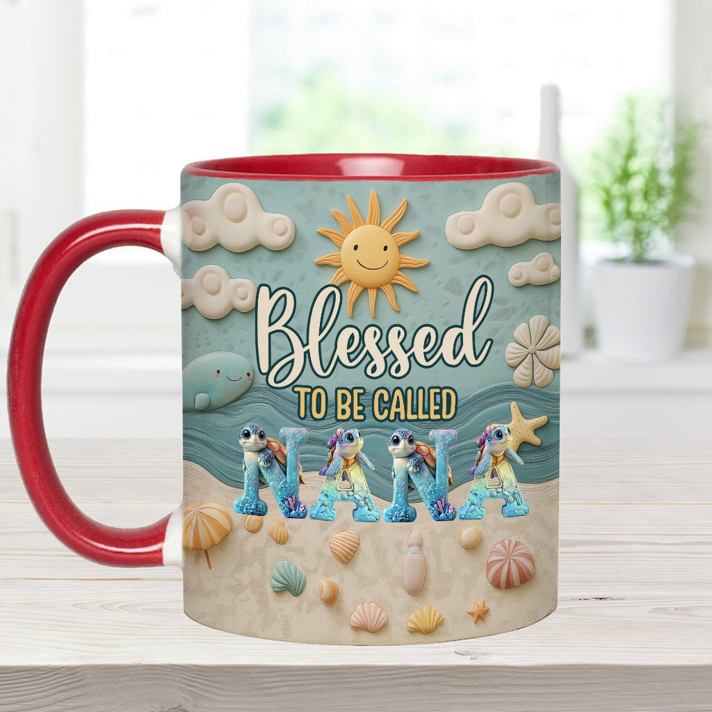 Blessed To Be Called - Personalized Grandma Accent Mug
