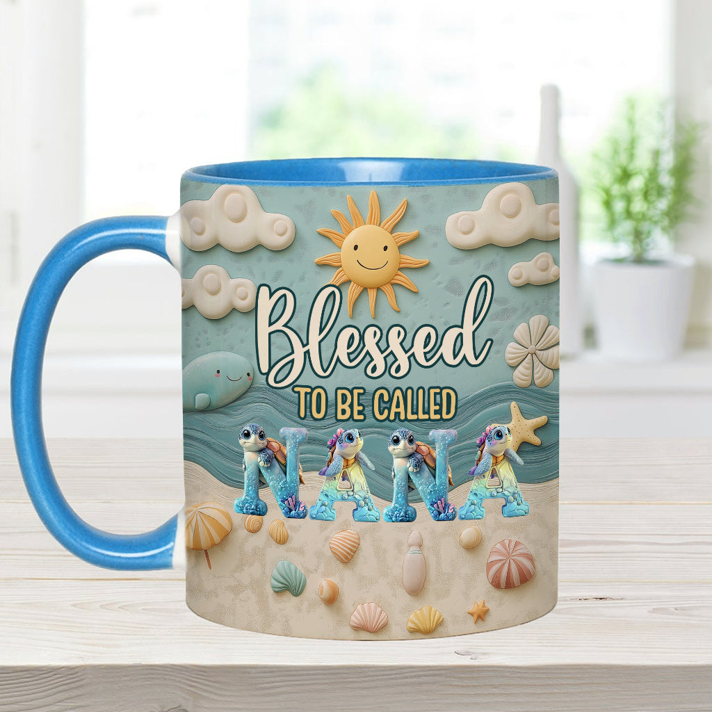 Blessed To Be Called - Personalized Grandma Accent Mug