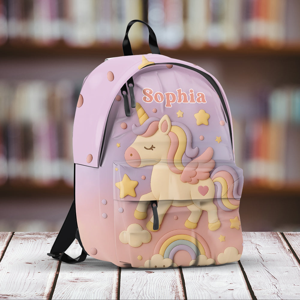 Niedlicher Einhorn-Kinderrucksack – personalisierbar