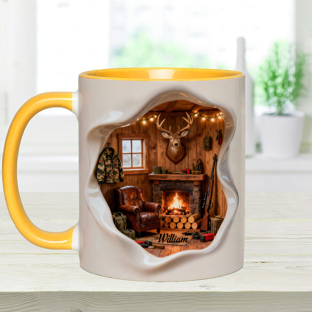Love Hunting Hunting Cabin Miniature Room - Personalized Hunting Accent Mug