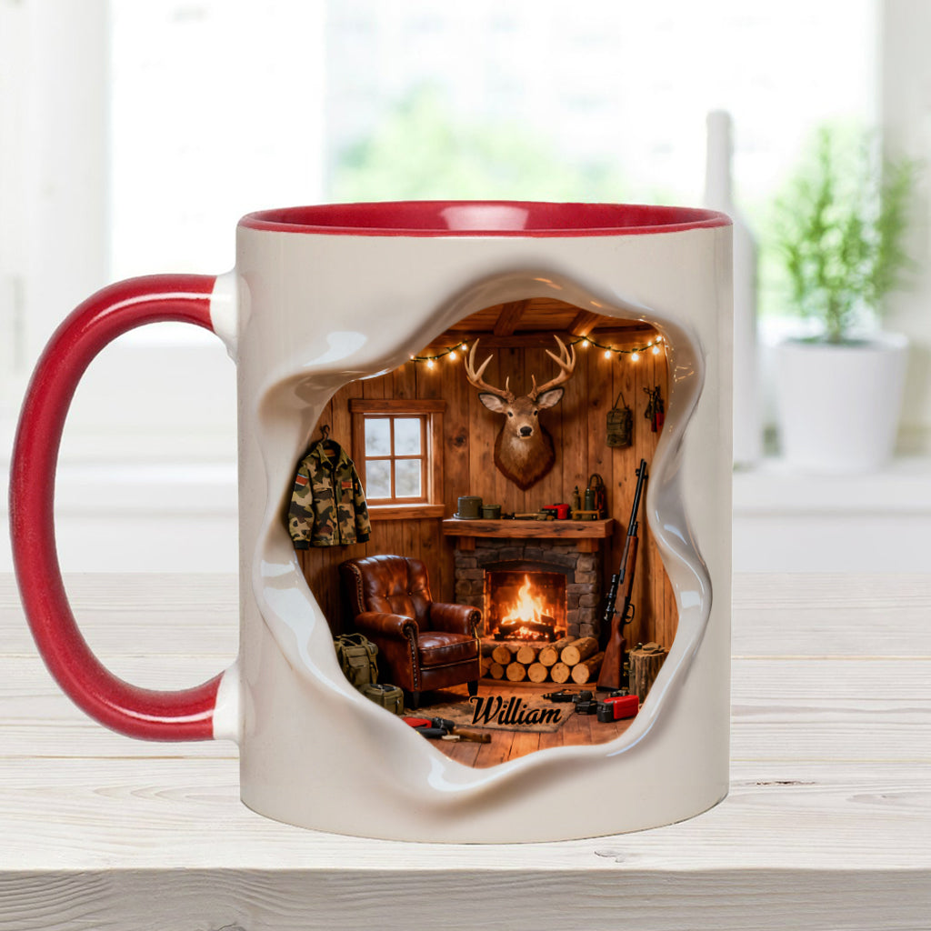 Love Hunting Hunting Cabin Miniature Room - Personalized Hunting Accent Mug