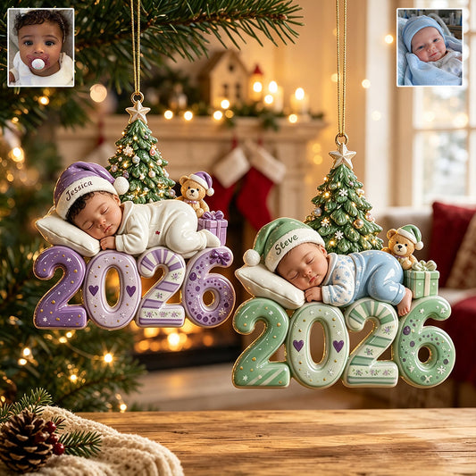 Babys erstes Weihnachten - Personalisierte Premium 3D-Ornament
