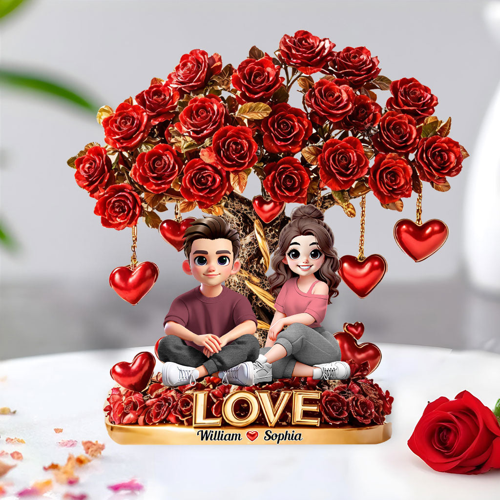 Ich liebe dich – Personalisierte Acrylplakette in individueller Form für Paare