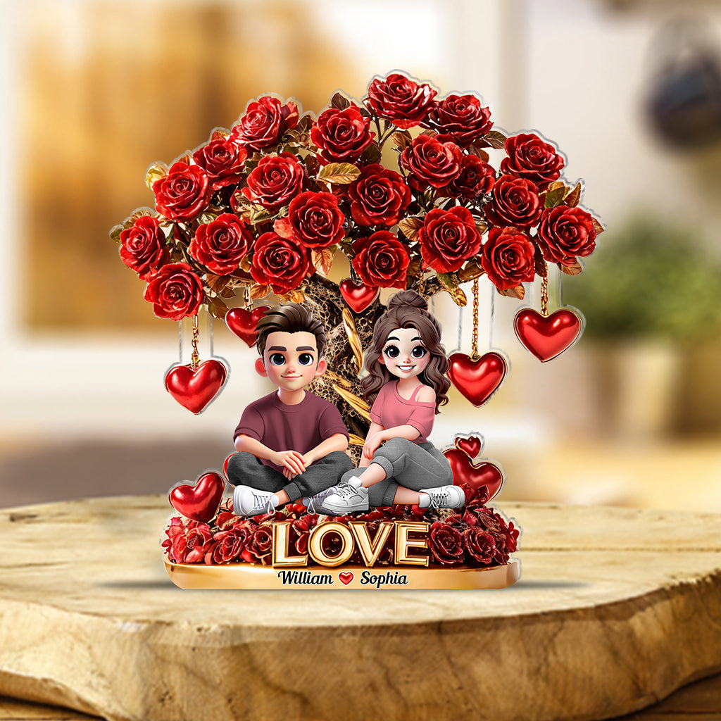 Ich liebe dich – Personalisierte Acrylplakette in individueller Form für Paare