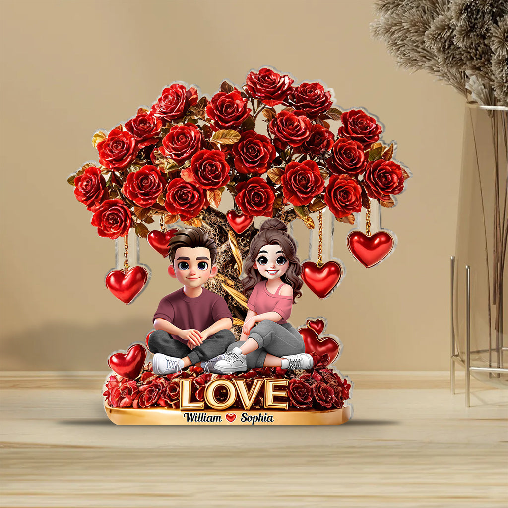 Ich liebe dich – Personalisierte Acrylplakette in individueller Form für Paare