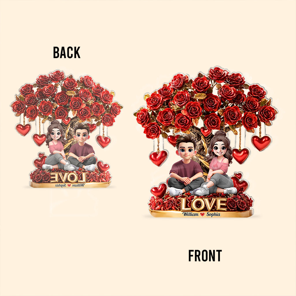 Ich liebe dich – Personalisierte Acrylplakette in individueller Form für Paare