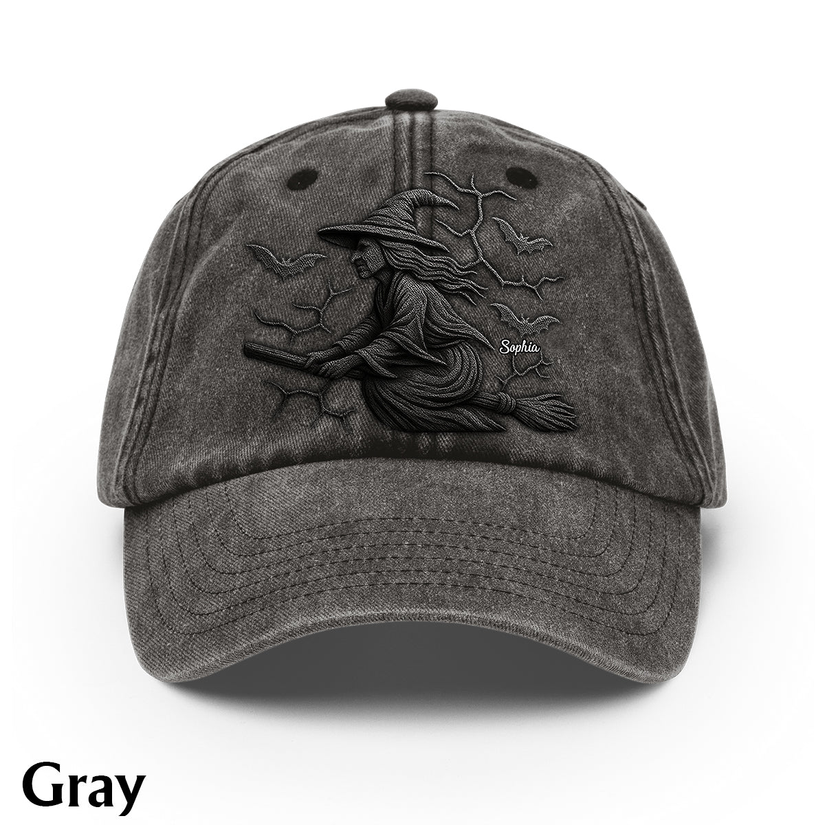 Hüte dich vor der Hexe – Personalisierte Hexen-Jeanskappe