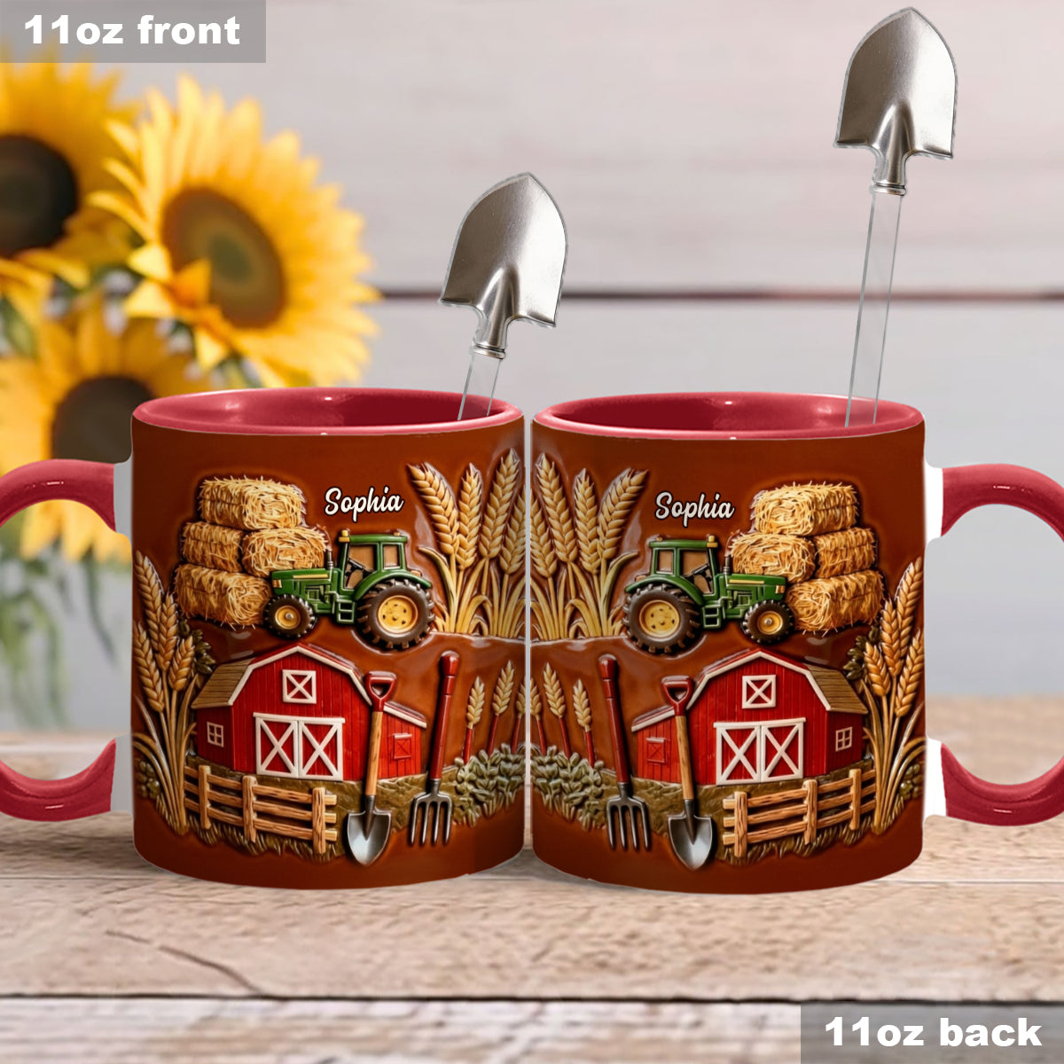 Farmer Life – Personalisierter Bauern-Set-Becher mit Acryl-Rührstäbchen