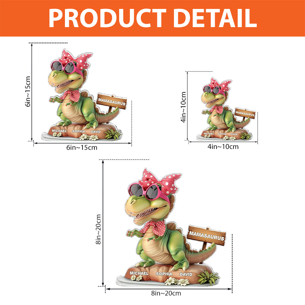 Mamasaurus – Personalisierte Acrylplakette in individueller Form für Mütter