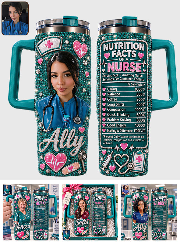 Geschenk für Krankenschwester - Personalisierter Rhinestone Becher mit Griff