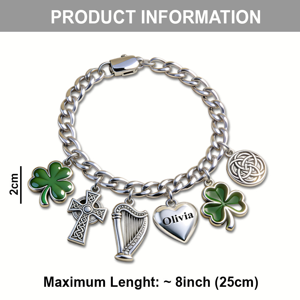 Feiern Sie den St. Patrick's Day – personalisiertes irisches Armband mit Anhängern