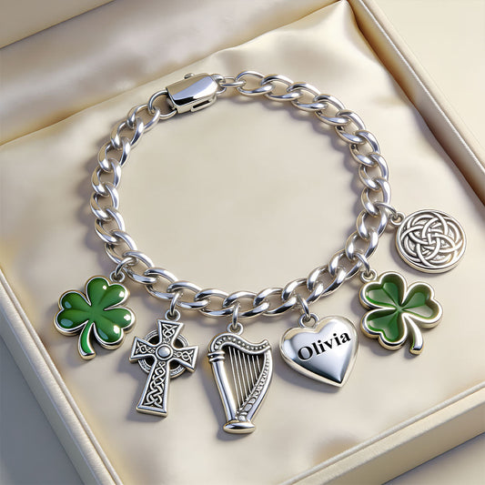 Feiern Sie den St. Patrick's Day – personalisiertes irisches Armband mit Anhängern