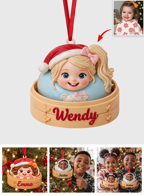 Merry Christmas Dumpling Gift For Kids - Personalized Kid Premium 3D Ornament