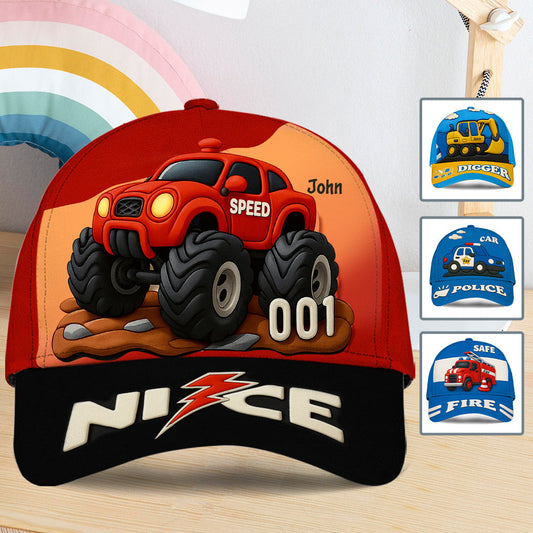 Monster Truck – Niedliches Kindergeschenk – Personalisierte klassische Kinderkappe