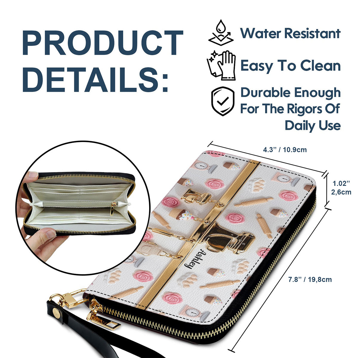 Back-Anhänger – Personalisierte Back-Lederhandtasche & Ledergeldbörse