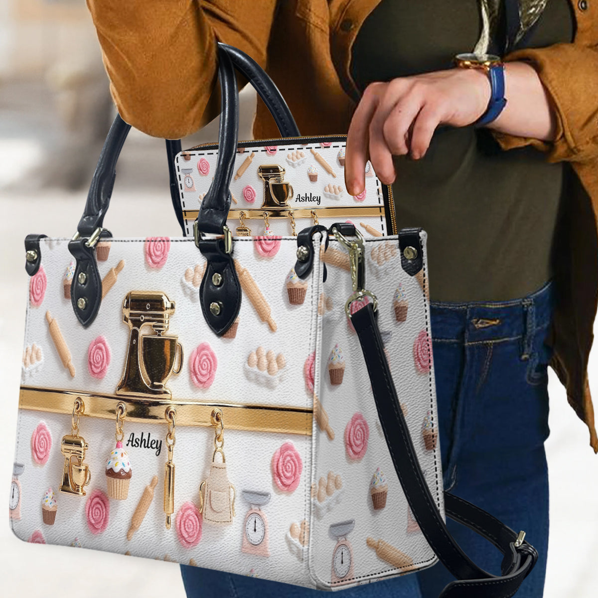 Back-Anhänger – Personalisierte Back-Lederhandtasche & Ledergeldbörse