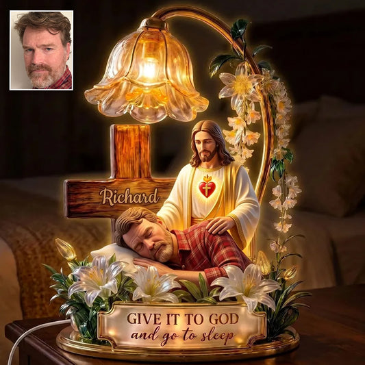 Give It To God And Go To Sleep - Personalized Christian Acrylic LED Night Light