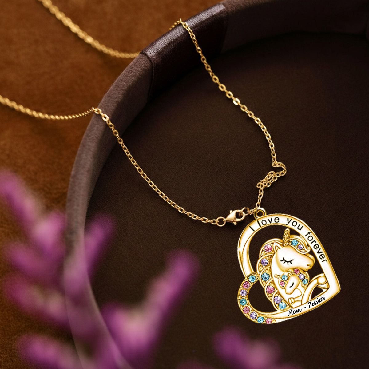 I Love You Forever - Personalized Kid Shaped Metal Pendant Necklace