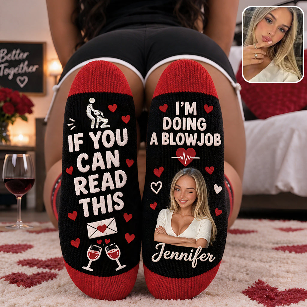 Ich mache einen Blowjob - Personalisierte würzige Paar-Socken