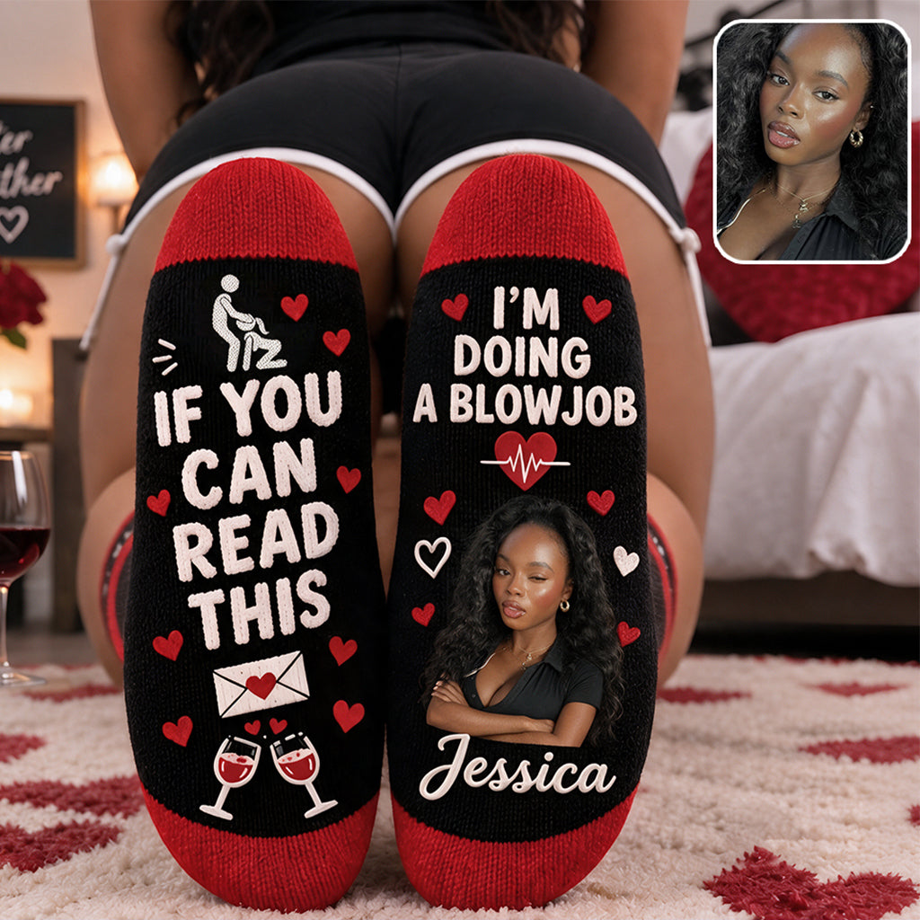 Ich mache einen Blowjob - Personalisierte würzige Paar-Socken