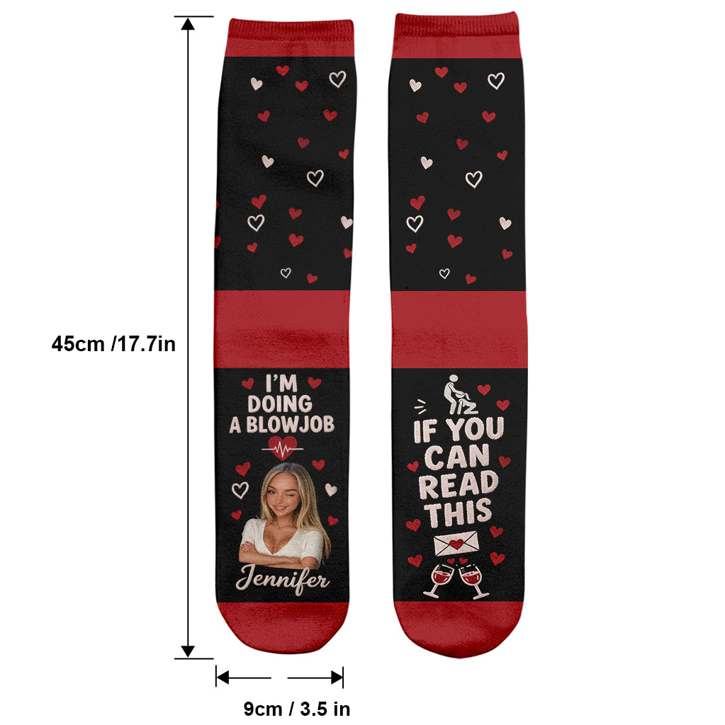 Ich mache einen Blowjob - Personalisierte würzige Paar-Socken