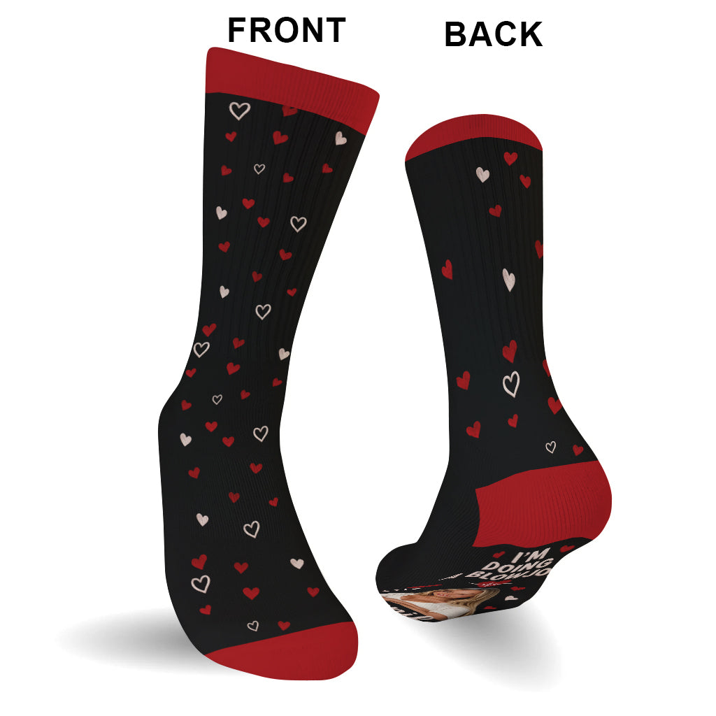 Ich mache einen Blowjob - Personalisierte würzige Paar-Socken