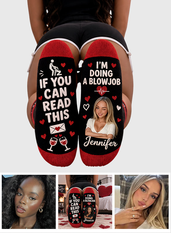 Ich mache einen Blowjob - Personalisierte würzige Paar-Socken
