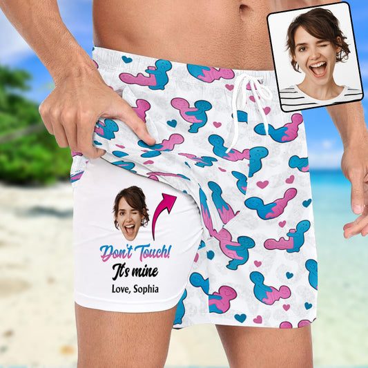 Ich liebe dich – Personalisierte Badehose für Paare mit Innenfutter