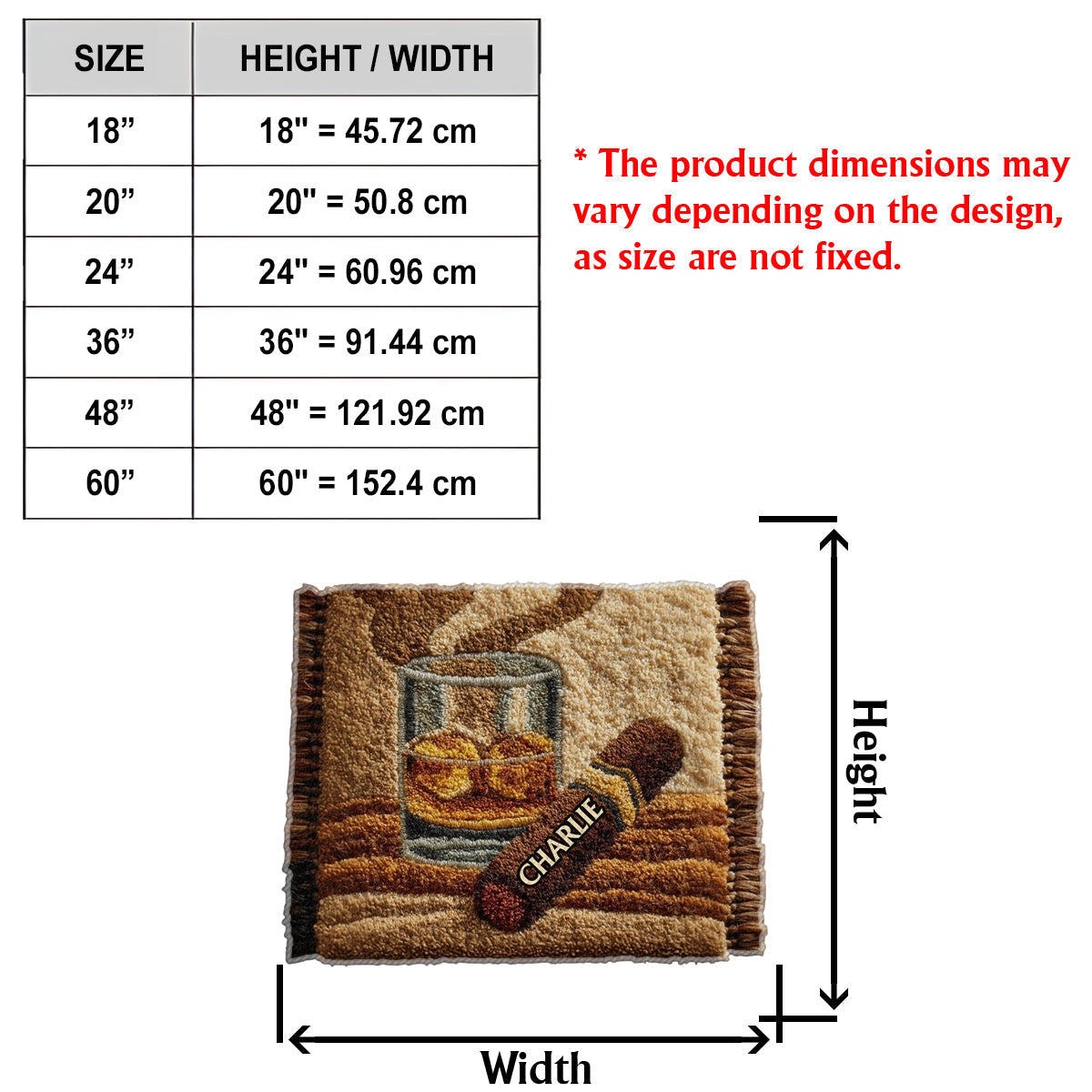 Einzigartiges Geschenk für Whisky-, Bourbon- und Zigarrenliebhaber – personalisierter, rutschfester Whisky-Teppich