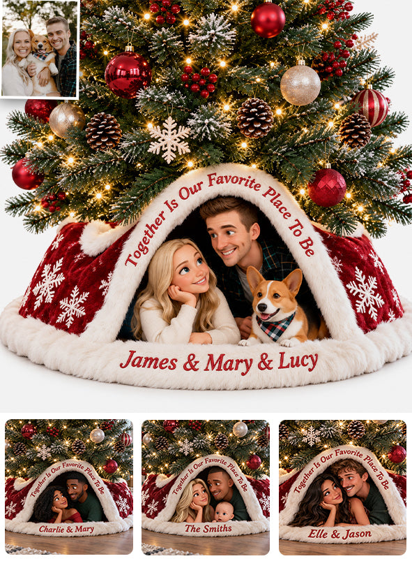 Together Is Our Favorite Place To Be - Personalized Couple LED Light Tree Collar