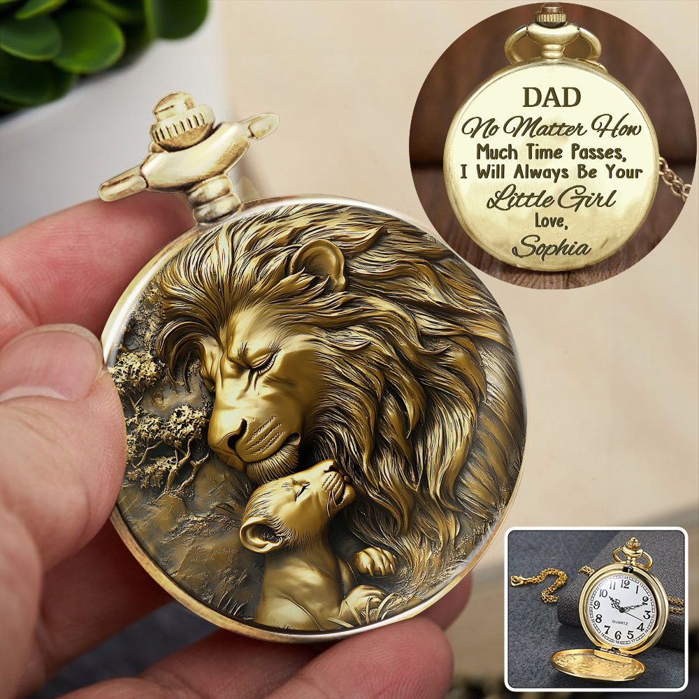 Ich werde immer dein kleines Mädchen sein – personalisierte Taschenuhr für Väter