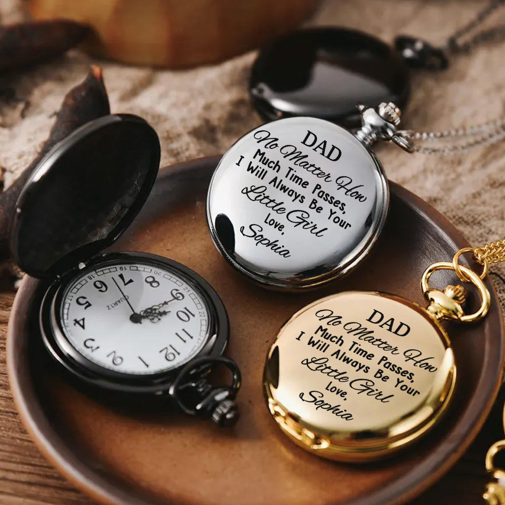 Ich werde immer dein kleines Mädchen sein – personalisierte Taschenuhr für Väter