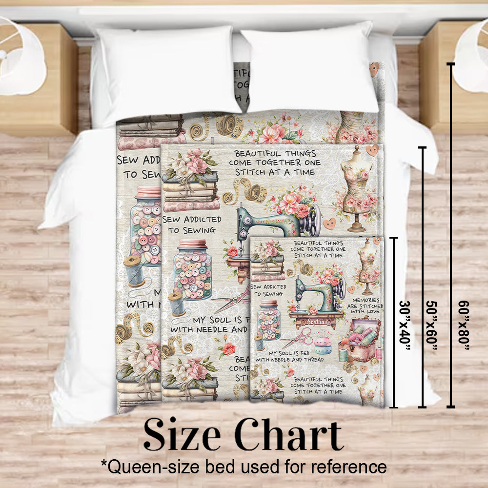 Sew Addicted To Sewing - Personalized Sewing Blanket