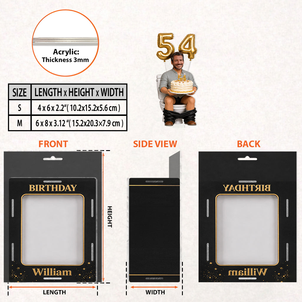 Funny Birthday Gift for Him - Personalized Birthday Acrylic Display Box