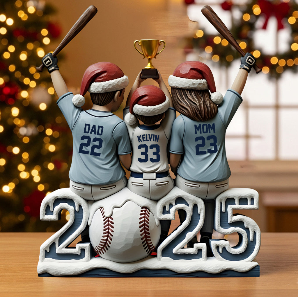 Baseball-Familie – Personalisierte Acrylplakette in Baseballform