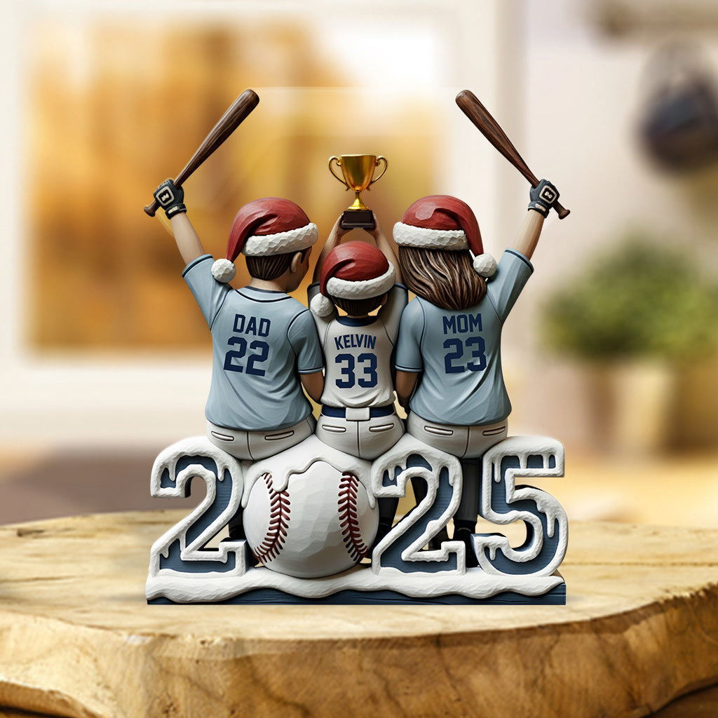 Baseball-Familie – Personalisierte Acrylplakette in Baseballform