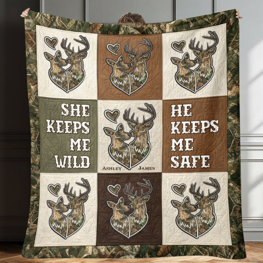 Hunting Couple - Personalized Hunting Blanket