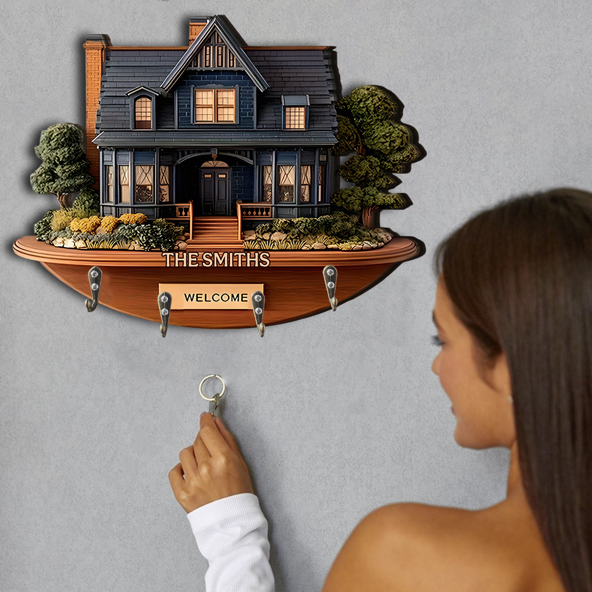 Willkommen zu Hause – Personalisierter, individuell geformter Schlüsselhalter für die ganze Familie