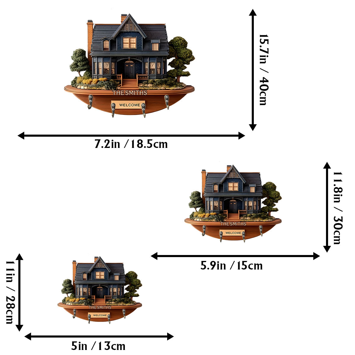Willkommen zu Hause – Personalisierter, individuell geformter Schlüsselhalter für die ganze Familie