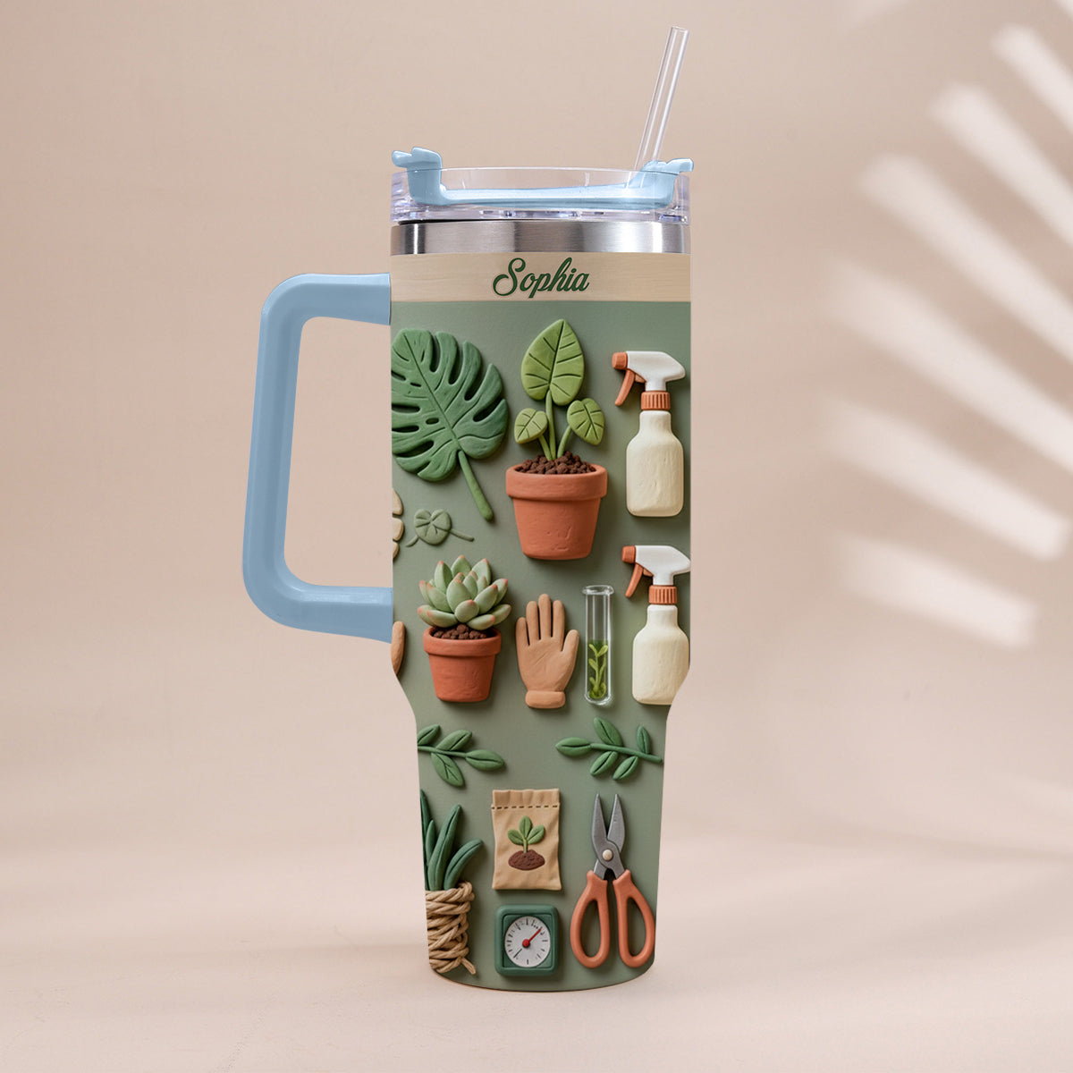 Plant Mom - Personalized Gardening Tumbler With Handle