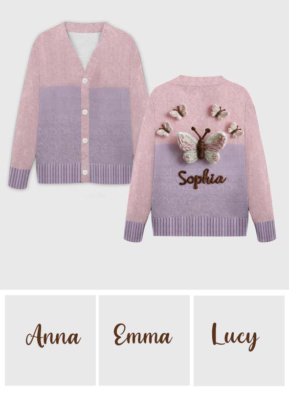 Wunderschöner Schmetterling - Personalisierter Schmetterlings-Cardigan