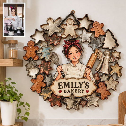 Niedlicher Ausstecher Metall Wandkunst, individuell aus jedem Foto - Personalisierte Backen Metall Schild
