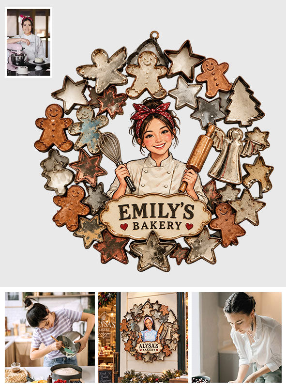 Niedlicher Ausstecher Metall Wandkunst, individuell aus jedem Foto - Personalisierte Backen Metall Schild