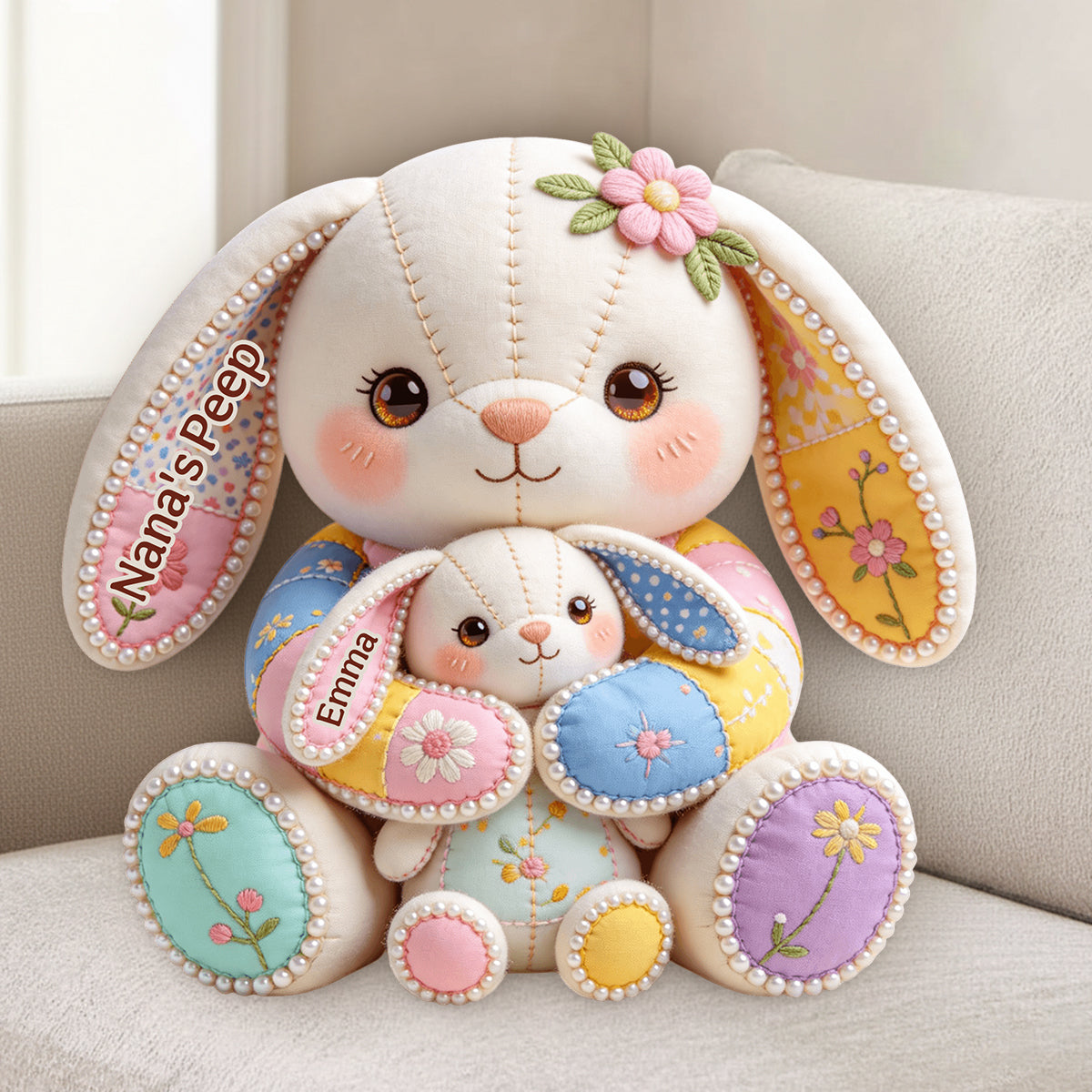 Omas Peeps – Personalisiertes Premium-Kunstfellkissen für Oma