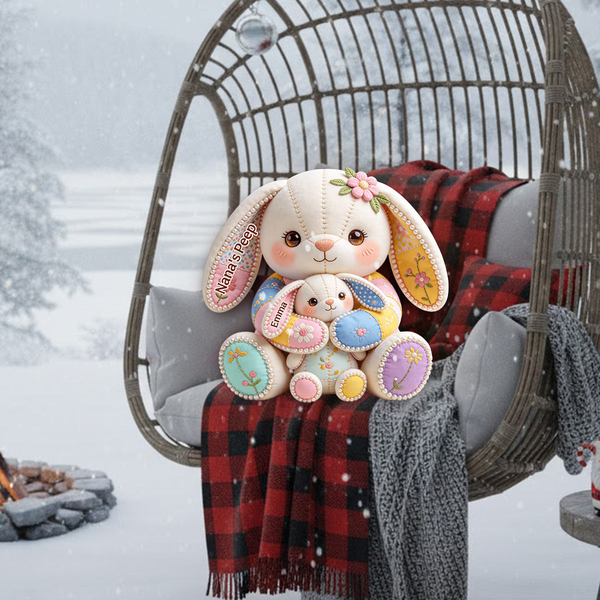 Omas Peeps – Personalisiertes Premium-Kunstfellkissen für Oma