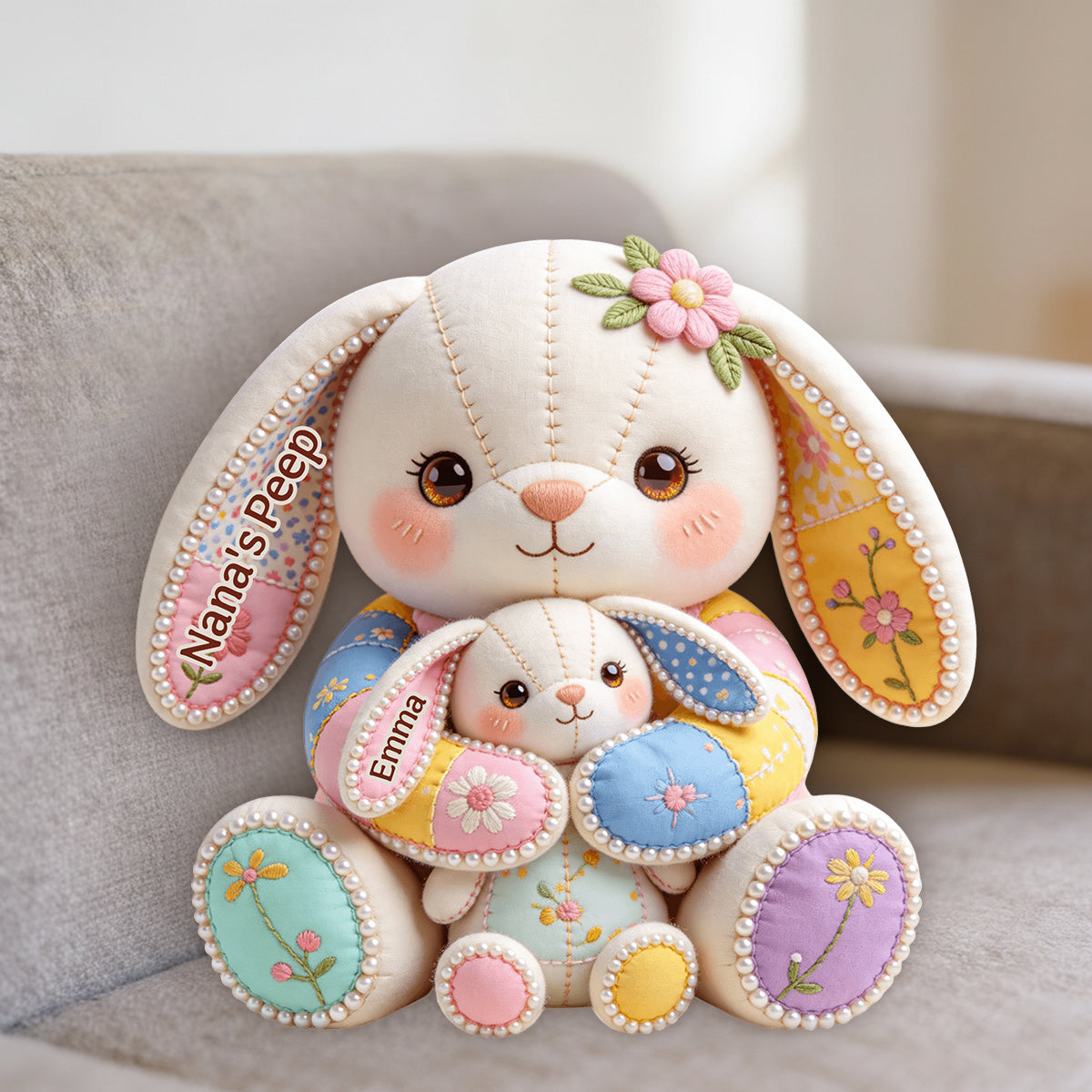 Omas Peeps – Personalisiertes Premium-Kunstfellkissen für Oma