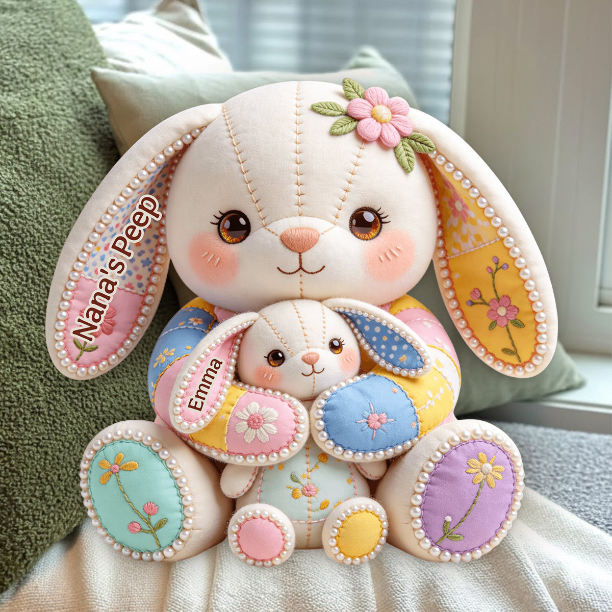 Omas Peeps – Personalisiertes Premium-Kunstfellkissen für Oma