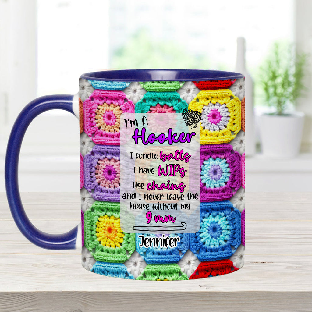 Geschenk für Häkelfans – Personalisierte Tasse mit Häkelmotiv